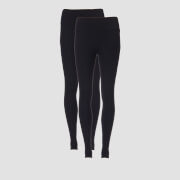 Myprotein Power Mesh Leggings 2 Pack - Black/Black - XS female Preto