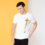 Looney Tunes Herren Looney Tunes Kaboom! Wile E. Coyote Retro Stripe T-Shirt | Weiß | XS | Weiß