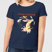Cow and Chicken Characters Women's T-Shirt - Navy - M - Marineblau