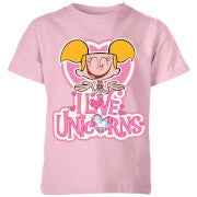 Dexters Lab Dee Dee I Love Unicorns Kids' T-Shirt - Baby Pink - 3-4 Jahre - Baby Pink