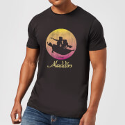 Image of Disney Aladdin Flying Sunset Men's T-Shirt - Black - S - Black