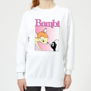 Image of Disney Bambi Nice To Meet You Women's Sweatshirt - White - XS - White