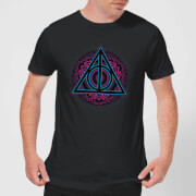 Harry Potter Deathly Hallows Neon Mens T Shirt Black M harry potter kopen in de aanbieding