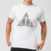 Harry Potter Deathly Hallows Text Mens T Shirt White 3Xl harry potter kopen in de aanbieding
