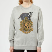 Harry Potter Hufflepuff Drawn Crest Womens Sweatshirt Grey Xs harry potter kopen in de aanbieding