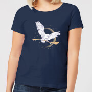 Harry Potter Hedwig Broom Womens T Shirt Navy Xs harry potter kopen in de aanbieding