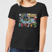 Justice League Crisis On Infinite Earths Cover Womens T Shirt Black Xs justice league kopen in de aanbieding