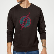Justice League Flash Retro Grid Logo Sweatshirt Black L justice league kopen in de aanbieding