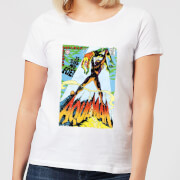 Justice League Aquaman Cover Womens T Shirt White L justice league kopen in de aanbieding