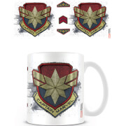 Captain Marvel Badge Coffee Mug pyramid international kopen in de aanbieding