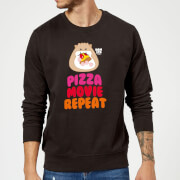 Image of Hamsta Pizza Movie Repeat Logo Light Sweatshirt - Black - 5XL - Black