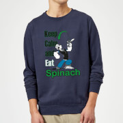 Popeye Keep Calm And Eat Spinach Sweatshirt - Navy - S - Navy
