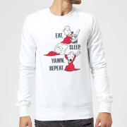 Popeye Eat Sleep Yawn Repeat Sweatshirt - White - S - Blanc