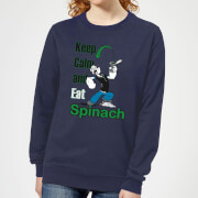 Popeye Keep Calm And Eat Spinach Women's Sweatshirt - Navy - XS - Navy