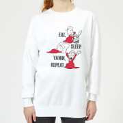 Popeye Eat Sleep Yawn Repeat Womens Sweatshirt White L popeye kopen in de aanbieding