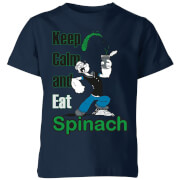 Popeye Keep Calm And Eat Spinach Kids T Shirt Navy 3 4 Years popeye kopen in de aanbieding