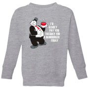 Popeye Hamburger Kids Sweatshirt Grey 9 10 Years popeye kopen in de aanbieding Popeye Hamburger Kids Sweatshirt Grey 9 10 Years popeye kopen in de aanbieding