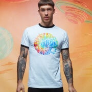 T-shirt - Rick and Morty Wubba Lubba Dub Dub Rainbow Psychedelic - Blanc / Noir - XS - Noir