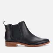 Image of Clarks Women's Taylor Shine Leather Chelsea Boots - Black - UK