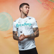 T-shirt - Rick and Morty All-Over Print Faces - Blanc - XS - Blanc
