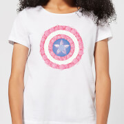 Marvel Captain America Flower Shield Womens T Shirt White Xs marvel kopen in de aanbieding