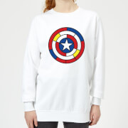 Marvel Captain America Stained Glass Shield Womens Sweatshirt White 3Xl marvel kopen in de aanbieding