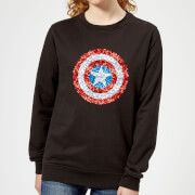 Marvel Captain America Pixelated Shield Womens Sweatshirt Black Xs marvel kopen in de aanbieding