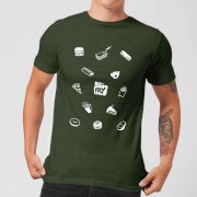 Does It Fry Pattern Men's T-Shirt - Forest Green - XS - Forest Green