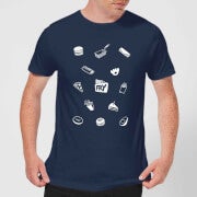 Does It Fry Pattern Men's T-Shirt - Navy - XS - Navy