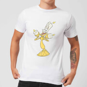 Image of Disney Beauty And The Beast Lumiere Distressed Men's T-Shirt - White - L - White