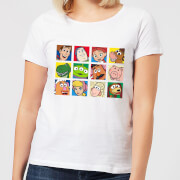 Image of Disney Toy Story Face Collage Women's T-Shirt - White - XXL - White