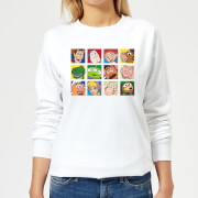 Image of Disney Toy Story Face Collage Women's Sweatshirt - White - XS - White