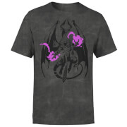Image of Magic The Gathering Nicol Bolas Line Art Men's T-Shirt - Acid Wash - XL - Black