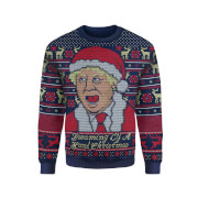 Image of IWOOT Exclusive Boris Johnson Knitted Christmas Jumper - Navy - XS