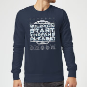 Image of Crystal Maze Will You Start The Fans Please! Sweatshirt - Navy - S - Navy