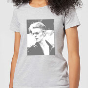 Image of David Bowie Wild Profile Framed Women's T-Shirt - Grey - S - Grey
