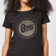 Image of David Bowie Circle Logo Women's T-Shirt - Black - S - Black