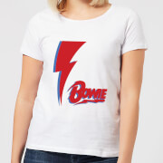 Image of David Bowie Bolt Women's T-Shirt - White - S - White