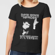 Image of David Bowie Heroes Earls Court Women's T-Shirt - Black - S - Black