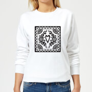 Black Cut Heart Pattern Heart Women's Sweatshirt - White - 5XL - Blanc