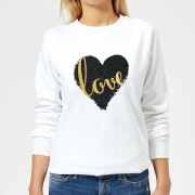 Black Love Heart Love Women's Sweatshirt - White - 5XL - Blanc