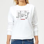 Image of The Shining Floor Plan Women's Sweatshirt - White - XS - White