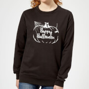 Image of Happy Halloween Pumpkin Women's Sweatshirt - Black - 5XL - Black
