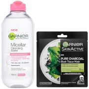 Garnier Micellar Water Sensitive Skin and Hydrating Face Sheet Mask for Enlarged Pores Kit Exclusive
