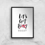 PlanetA444 Let's Get Boozy Art Print - A2 - Black Frame