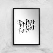 PlanetA444 Flip Flops and Tan Lines Art Print - A2 - Black Frame