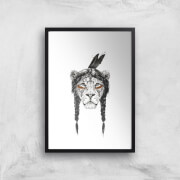 Balazs Solti Native Lion Art Print - A2 - Black Frame
