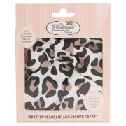 The Vintage Cosmetic Company Headband and Shower Cap Set Leopard Print