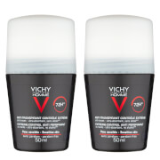 VICHY Homme Men's Extreme-Control Anti-Perspirant Roll-on Deodorant Duo for Sensitive Skin 50ml