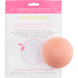 Borla de Esponja Konjac com Argila Rosa Francesa adicionada